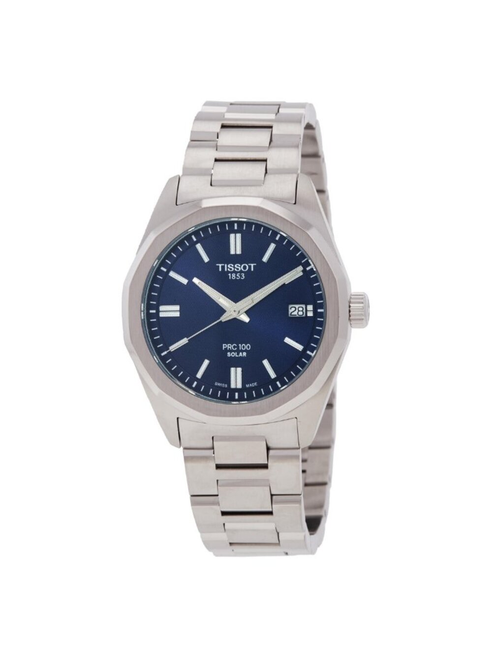 NWT Tissot PRC 100 Quartz Solar Blue Dial Ladies Watch